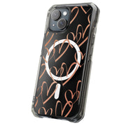 Brown Hearts Tough Cases For Apple iPhone (17, 16, 15, 14, 13, 12, 11, X, SE, 8, 7/ Air, Plus, Pro, Max, Mini, XR, XS), Print in USA