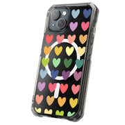 Colorful Hearts Tough Cases For Apple iPhone (17, 16, 15, 14, 13, 12, 11, X, SE, 8, 7/ Air, Plus, Pro, Max, Mini, XR, XS), Print in USA