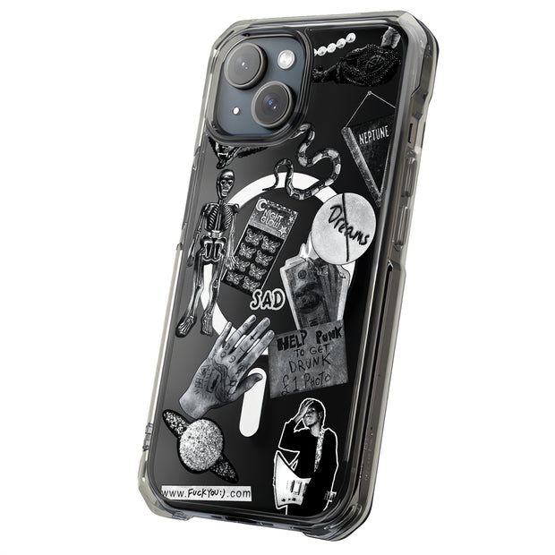 Grunge Collage4 Tough Cases For Apple iPhone (17, 16, 15, 14, 13, 12, 11, X, SE, 8, 7/ Air, Plus, Pro, Max, Mini, XR, XS), Print in USA