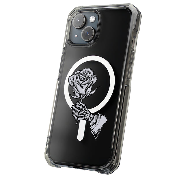 Rose Skeleton Tough Cases For Apple iPhone (17, 16, 15, 14, 13, 12, 11, X, SE, 8, 7/ Air, Plus, Pro, Max, Mini, XR, XS), Print in USA