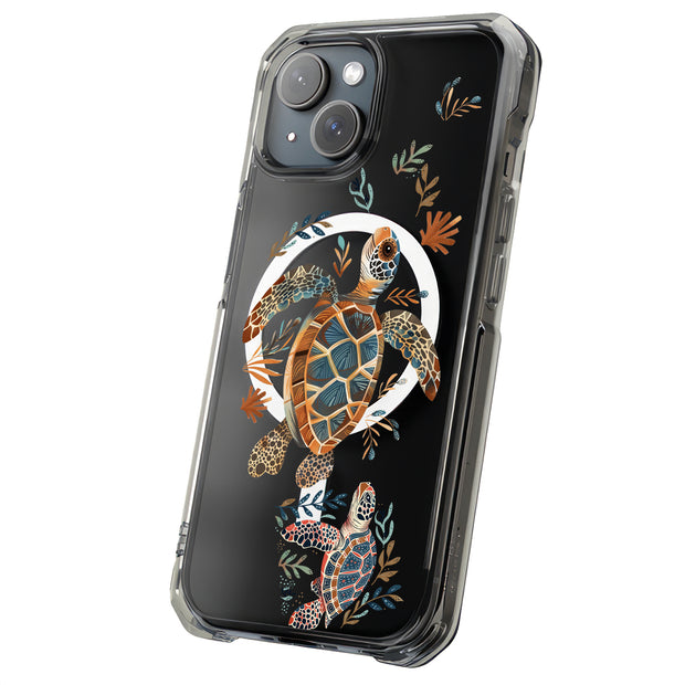 Sea Turtle Art Tough Cases For Apple iPhone (17, 16, 15, 14, 13, 12, 11, X, SE, 8, 7/ Air, Plus, Pro, Max, Mini, XR, XS), Print in USA