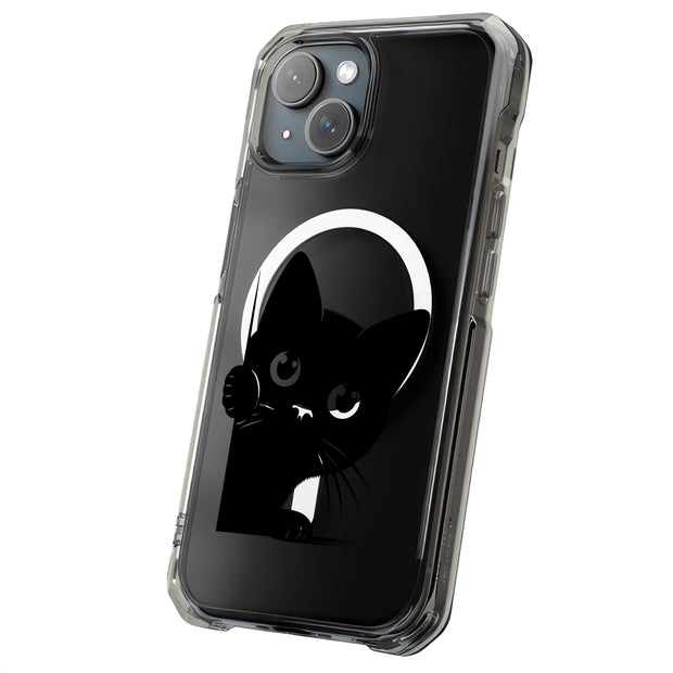 Cute Peek Cat 1 Tough Cases For Apple iPhone (17, 16, 15, 14, 13, 12, 11, X, SE, 8, 7/ Air, Plus, Pro, Max, Mini, XR, XS), Print in USA