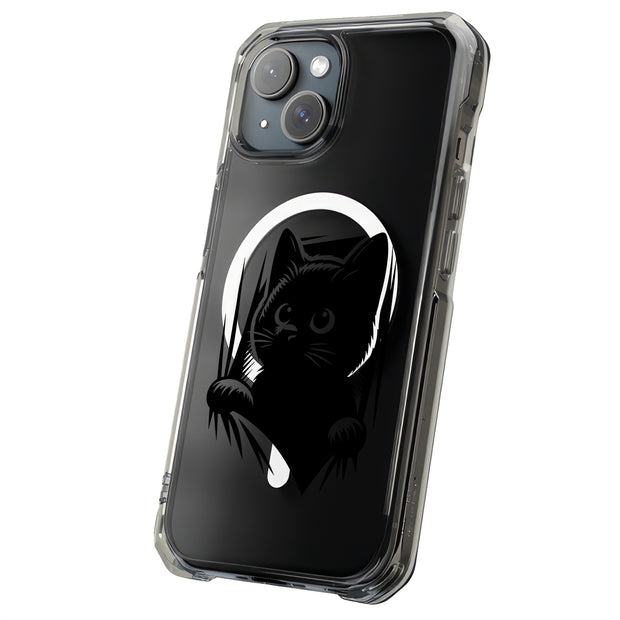 Cute Peek Cat 2 Tough Cases For Apple iPhone (17, 16, 15, 14, 13, 12, 11, X, SE, 8, 7/ Air, Plus, Pro, Max, Mini, XR, XS), Print in USA