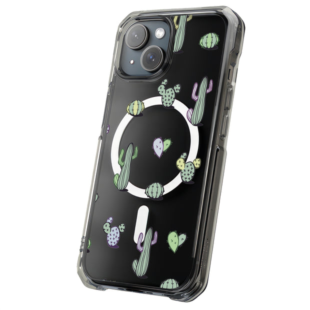 Cacti Pattern Tough Cases For Apple iPhone (17, 16, 15, 14, 13, 12, 11, X, SE, 8, 7/ Air, Plus, Pro, Max, Mini, XR, XS), Print in USA