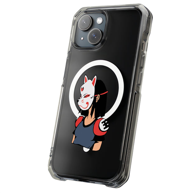 Girl in Mask Tough Cases For Apple iPhone (17, 16, 15, 14, 13, 12, 11, X, SE, 8, 7/ Air, Plus, Pro, Max, Mini, XR, XS), Print in USA