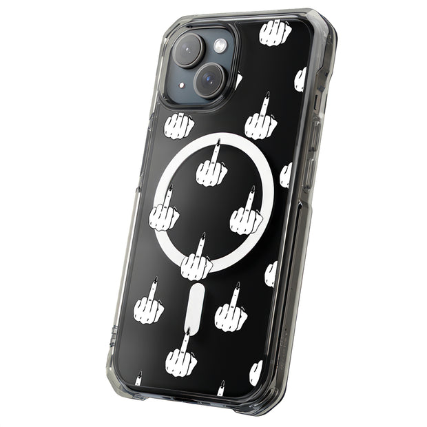 Edgy Finger Clr Tough Cases For Apple iPhone (17, 16, 15, 14, 13, 12, 11, X, SE, 8, 7/ Air, Plus, Pro, Max, Mini, XR, XS), Print in USA