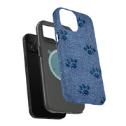 Paw Footprints Tough Cases For Apple iPhone (17, 16, 15, 14, 13, 12, 11, X, SE, 8, 7/ Air, Plus, Pro, Max, Mini, XR, XS), Print in USA