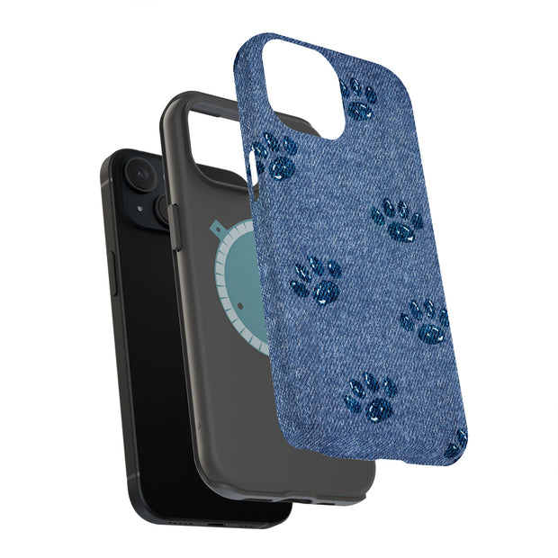 Paw Footprints Tough Cases For Apple iPhone (17, 16, 15, 14, 13, 12, 11, X, SE, 8, 7/ Air, Plus, Pro, Max, Mini, XR, XS), Print in USA