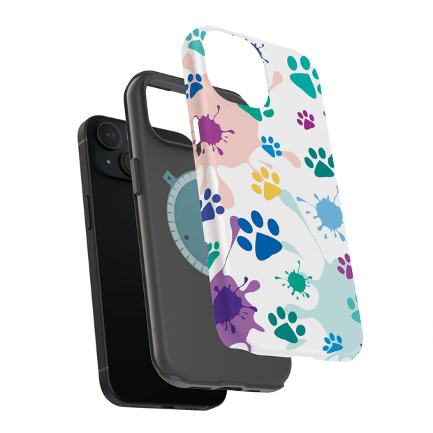 Paw Color 2 Tough Cases For Apple iPhone (17, 16, 15, 14, 13, 12, 11, X, SE, 8, 7/ Air, Plus, Pro, Max, Mini, XR, XS), Print in USA