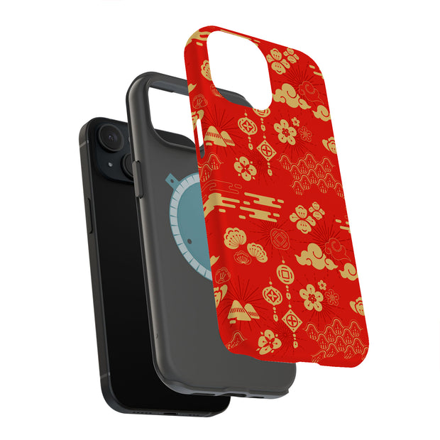 Lunar New Year Tough Cases For Apple iPhone (17, 16, 15, 14, 13, 12, 11, X, SE, 8, 7/ Air, Plus, Pro, Max, Mini, XR, XS), Print in USA