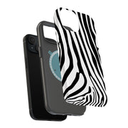 Zebra Stripe 3 Tough Cases For Apple iPhone (17, 16, 15, 14, 13, 12, 11, X, SE, 8, 7/ Air, Plus, Pro, Max, Mini, XR, XS), Print in USA