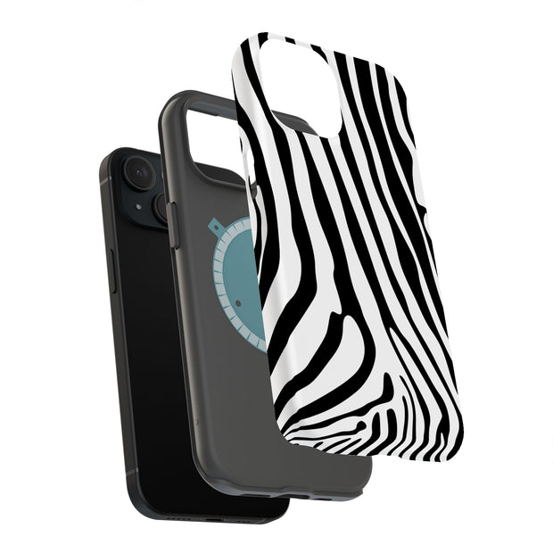 Zebra Stripe 3 Tough Cases For Apple iPhone (17, 16, 15, 14, 13, 12, 11, X, SE, 8, 7/ Air, Plus, Pro, Max, Mini, XR, XS), Print in USA