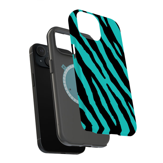 Bule Zebra Skin Tough Cases For Apple iPhone (17, 16, 15, 14, 13, 12, 11, X, SE, 8, 7/ Air, Plus, Pro, Max, Mini, XR, XS), Print in USA