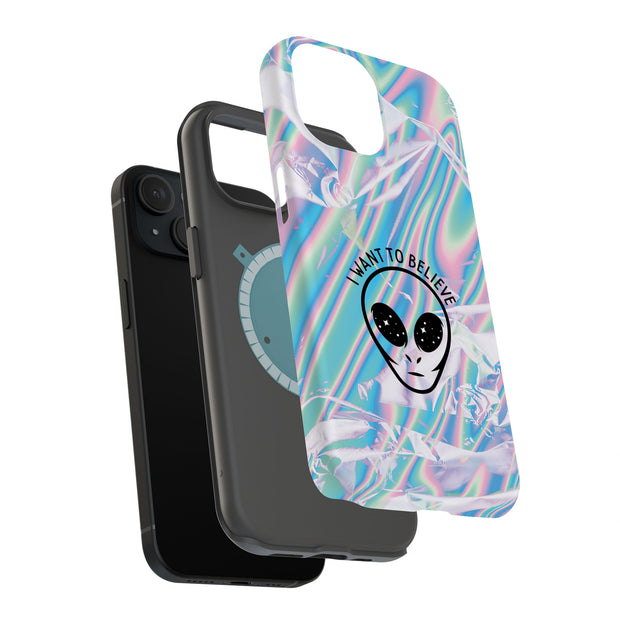 Believe Alien Tough Cases For Apple iPhone (17, 16, 15, 14, 13, 12, 11, X, SE, 8, 7/ Air, Plus, Pro, Max, Mini, XR, XS), Print in USA