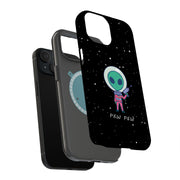 Pew Pew Alien Tough Cases For Apple iPhone (17, 16, 15, 14, 13, 12, 11, X, SE, 8, 7/ Air, Plus, Pro, Max, Mini, XR, XS), Print in USA