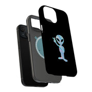 Alien Peace Tough Cases For Apple iPhone (17, 16, 15, 14, 13, 12, 11, X, SE, 8, 7/ Air, Plus, Pro, Max, Mini, XR, XS), Print in USA