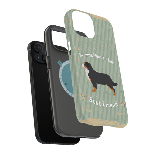 Bernese Dog Tough Cases For Apple iPhone (17, 16, 15, 14, 13, 12, 11, X, SE, 8, 7/ Air, Plus, Pro, Max, Mini, XR, XS), Print in USA
