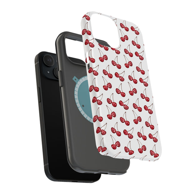 Cherries Tough Cases For Apple iPhone (17, 16, 15, 14, 13, 12, 11, X, SE, 8, 7/ Air, Plus, Pro, Max, Mini, XR, XS), Print in USA