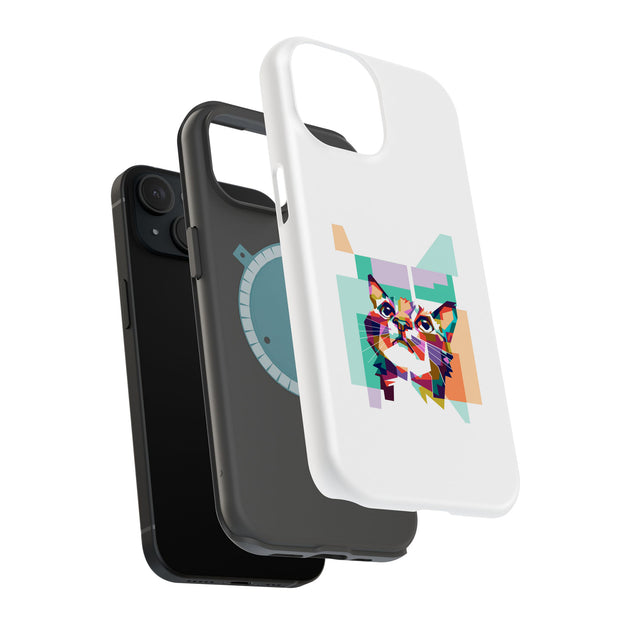 3D Cat Tough Cases For Apple iPhone (17, 16, 15, 14, 13, 12, 11, X, SE, 8, 7/ Air, Plus, Pro, Max, Mini, XR, XS), Print in USA