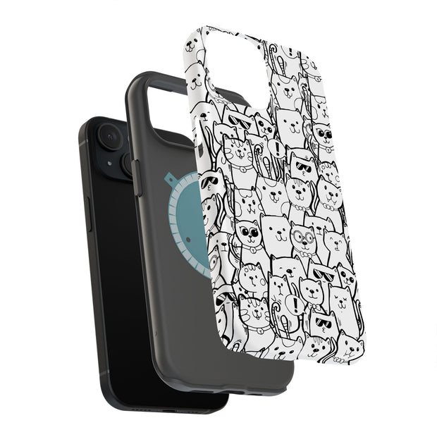 Comic Cat Tough Cases For Apple iPhone (17, 16, 15, 14, 13, 12, 11, X, SE, 8, 7/ Air, Plus, Pro, Max, Mini, XR, XS), Print in USA
