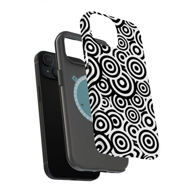 Circles Tough Cases For Apple iPhone (17, 16, 15, 14, 13, 12, 11, X, SE, 8, 7/ Air, Plus, Pro, Max, Mini, XR, XS), Print in USA