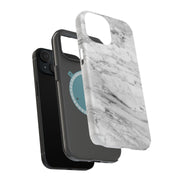 Blk Wht Marble Tough Cases For Apple iPhone (17, 16, 15, 14, 13, 12, 11, X, SE, 8, 7/ Air, Plus, Pro, Max, Mini, XR, XS), Print in USA