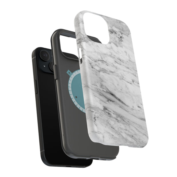 Blk Wht Marble Tough Cases For Apple iPhone (17, 16, 15, 14, 13, 12, 11, X, SE, 8, 7/ Air, Plus, Pro, Max, Mini, XR, XS), Print in USA