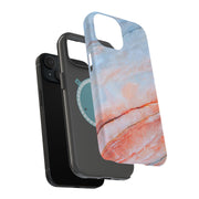 Blue Red Marble Tough Cases For Apple iPhone (17, 16, 15, 14, 13, 12, 11, X, SE, 8, 7/ Air, Plus, Pro, Max, Mini, XR, XS), Print in USA