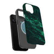 Green Marble Tough Cases For Apple iPhone (17, 16, 15, 14, 13, 12, 11, X, SE, 8, 7/ Air, Plus, Pro, Max, Mini, XR, XS), Print in USA