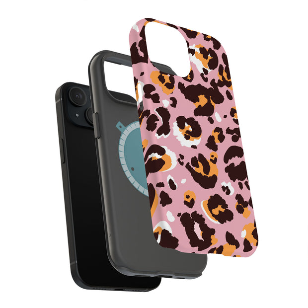 Pink Leopard 2 Tough Cases For Apple iPhone (17, 16, 15, 14, 13, 12, 11, X, SE, 8, 7/ Air, Plus, Pro, Max, Mini, XR, XS), Print in USA