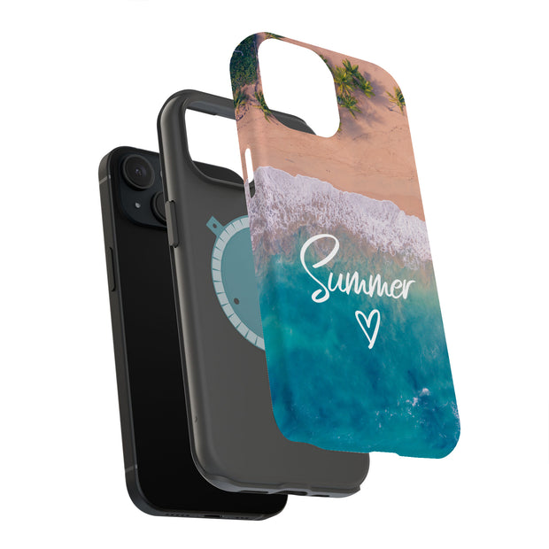 Summer Beach Tough Cases For Apple iPhone (17, 16, 15, 14, 13, 12, 11, X, SE, 8, 7/ Air, Plus, Pro, Max, Mini, XR, XS), Print in USA