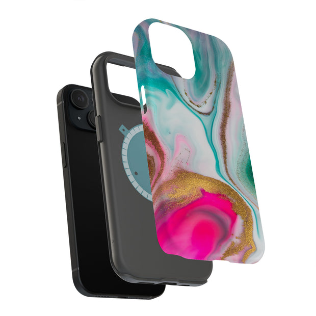 Colorful Marble Tough Cases For Apple iPhone (17, 16, 15, 14, 13, 12, 11, X, SE, 8, 7/ Air, Plus, Pro, Max, Mini, XR, XS), Print in USA