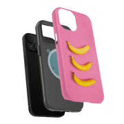 Three Bananas Tough Cases For Apple iPhone (17, 16, 15, 14, 13, 12, 11, X, SE, 8, 7/ Air, Plus, Pro, Max, Mini, XR, XS), Print in USA