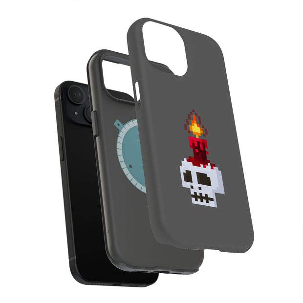 Skull Pixel Tough Cases For Apple iPhone (17, 16, 15, 14, 13, 12, 11, X, SE, 8, 7/ Air, Plus, Pro, Max, Mini, XR, XS), Print in USA