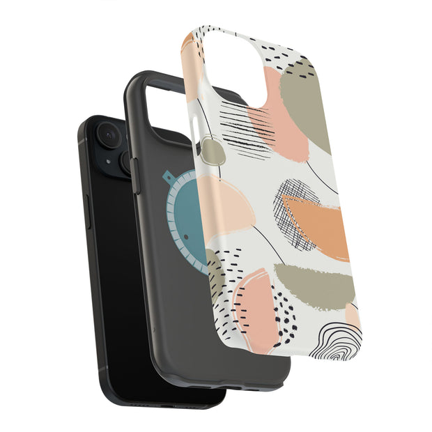 Abstract Modern Tough Cases For Apple iPhone (17, 16, 15, 14, 13, 12, 11, X, SE, 8, 7/ Air, Plus, Pro, Max, Mini, XR, XS), Print in USA