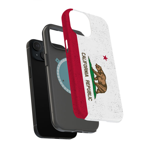 CA State Flag Tough Cases For Apple iPhone (17, 16, 15, 14, 13, 12, 11, X, SE, 8, 7/ Air, Plus, Pro, Max, Mini, XR, XS), Print in USA