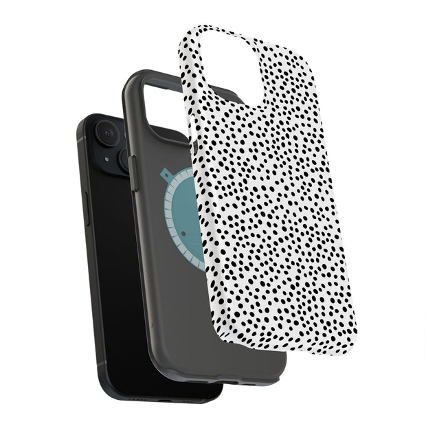 Polka Dot Blk2 Tough Cases For Apple iPhone (17, 16, 15, 14, 13, 12, 11, X, SE, 8, 7/ Air, Plus, Pro, Max, Mini, XR, XS), Print in USA