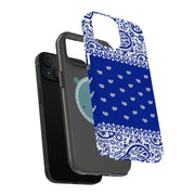 Paisley Blue Tough Cases For Apple iPhone (17, 16, 15, 14, 13, 12, 11, X, SE, 8, 7/ Air, Plus, Pro, Max, Mini, XR, XS), Print in USA