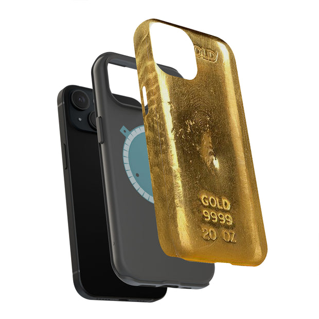 Gold Bar 3 Tough Cases For Apple iPhone (17, 16, 15, 14, 13, 12, 11, X, SE, 8, 7/ Air, Plus, Pro, Max, Mini, XR, XS), Print in USA