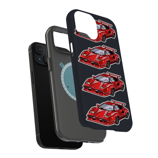Lambo Countach Tough Cases For Apple iPhone (17, 16, 15, 14, 13, 12, 11, X, SE, 8, 7/ Air, Plus, Pro, Max, Mini, XR, XS), Print in USA