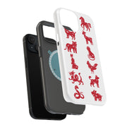 Chinese zodiac Tough Cases For Apple iPhone (17, 16, 15, 14, 13, 12, 11, X, SE, 8, 7/ Air, Plus, Pro, Max, Mini, XR, XS), Print in USA