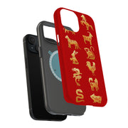 Chinese zodiac1 Tough Cases For Apple iPhone (17, 16, 15, 14, 13, 12, 11, X, SE, 8, 7/ Air, Plus, Pro, Max, Mini, XR, XS), Print in USA