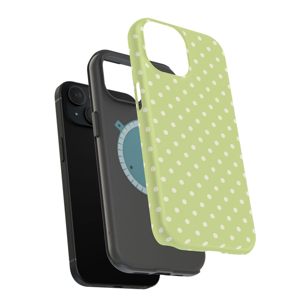 Yellow Dot Tough Cases For Apple iPhone (17, 16, 15, 14, 13, 12, 11, X, SE, 8, 7/ Air, Plus, Pro, Max, Mini, XR, XS), Print in USA