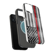 Thin Red Line Tough Cases For Apple iPhone (17, 16, 15, 14, 13, 12, 11, X, SE, 8, 7/ Air, Plus, Pro, Max, Mini, XR, XS), Print in USA
