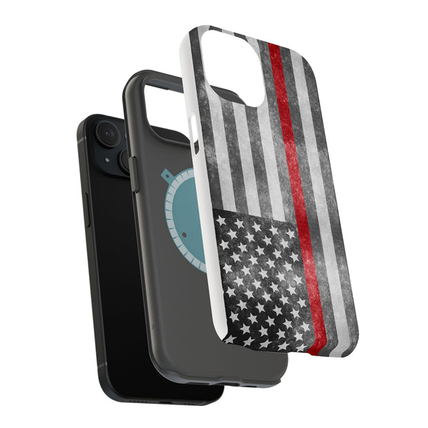 Thin Red Line Tough Cases For Apple iPhone (17, 16, 15, 14, 13, 12, 11, X, SE, 8, 7/ Air, Plus, Pro, Max, Mini, XR, XS), Print in USA