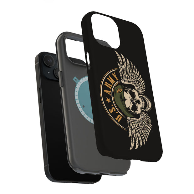US Army 3 Tough Cases For Apple iPhone (17, 16, 15, 14, 13, 12, 11, X, SE, 8, 7/ Air, Plus, Pro, Max, Mini, XR, XS), Print in USA