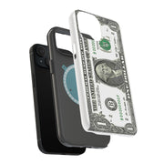 One Dollar Bill Tough Cases For Apple iPhone (17, 16, 15, 14, 13, 12, 11, X, SE, 8, 7/ Air, Plus, Pro, Max, Mini, XR, XS), Print in USA