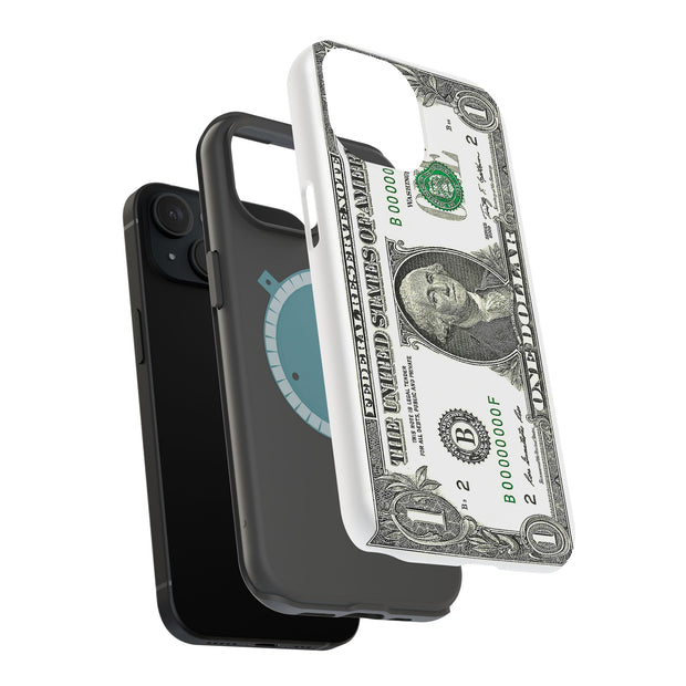 One Dollar Bill Tough Cases For Apple iPhone (17, 16, 15, 14, 13, 12, 11, X, SE, 8, 7/ Air, Plus, Pro, Max, Mini, XR, XS), Print in USA