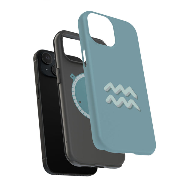 Aquarius Zodiac Tough Cases For Apple iPhone (17, 16, 15, 14, 13, 12, 11, X, SE, 8, 7/ Air, Plus, Pro, Max, Mini, XR, XS), Print in USA