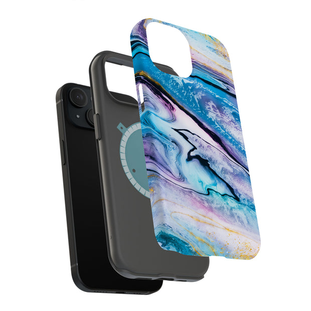 Opal Marble 15 Tough Cases For Apple iPhone (17, 16, 15, 14, 13, 12, 11, X, SE, 8, 7/ Air, Plus, Pro, Max, Mini, XR, XS), Print in USA